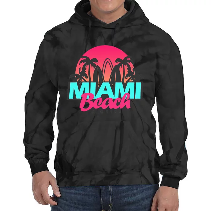 Retro South Beach Miami Florida Pop Art Tie Dye Hoodie