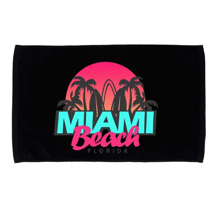 Retro South Beach Miami Florida Pop Art Microfiber Hand Towel