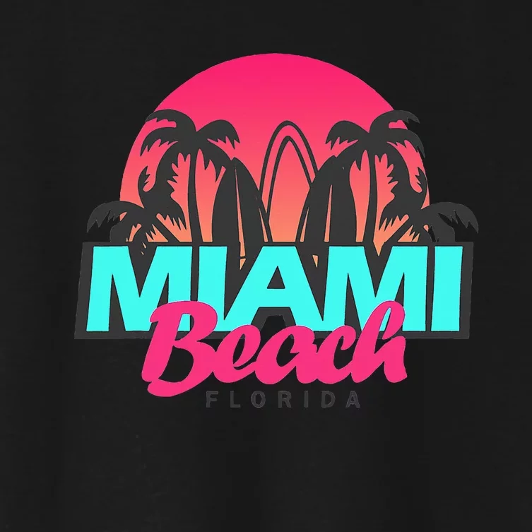 Retro South Beach Miami Florida Pop Art Women's Crop Top Tee