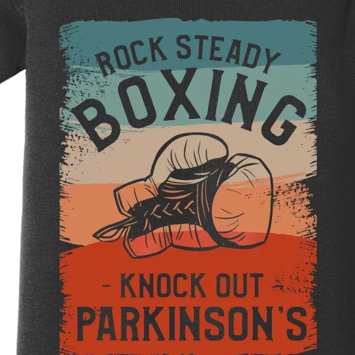 Rock Steady Boxing Knock Out Parkinsons Awareness Baby Bodysuit