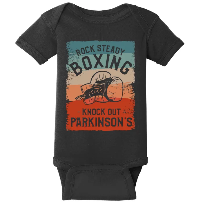 Rock Steady Boxing Knock Out Parkinsons Awareness Baby Bodysuit