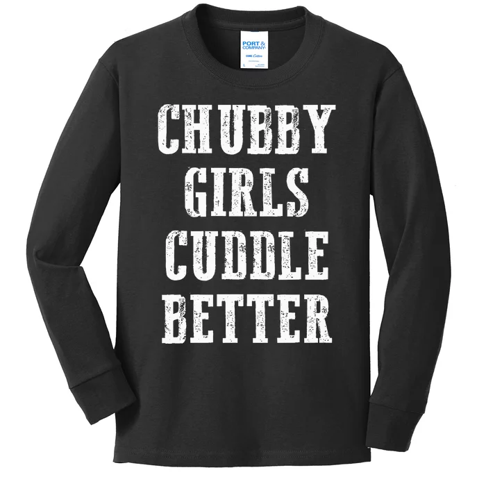 retro SSBBW BBW Lover Chubby Cuddle Better Kids Long Sleeve Shirt