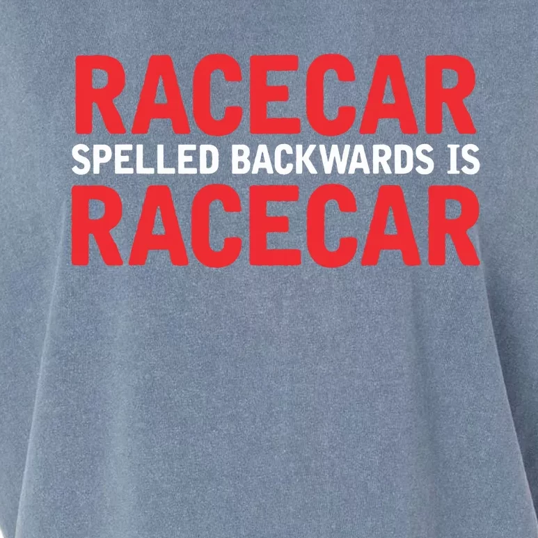 Racecar Spelled Backwards Car Drag Racing Lover Design Garment-Dyed Women's Muscle Tee