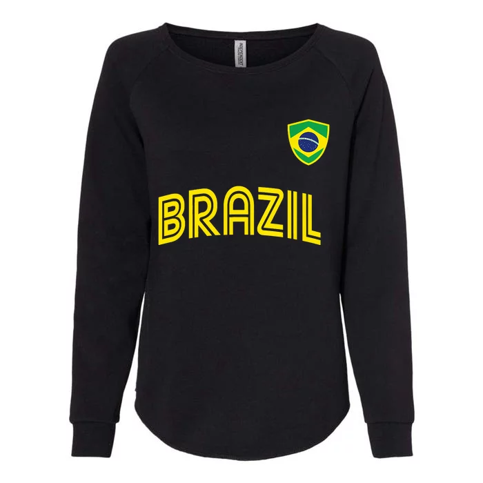 Retro Style Brazil Soccer Team Brasil Football Fans Brazil World Cup 2022 Womens California Wash Sweatshirt