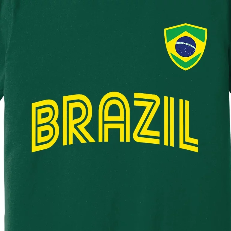 Retro Style Brazil Soccer Team Brasil Football Fans Brazil World Cup 2022 Premium T-Shirt