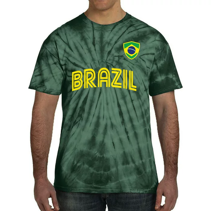 Retro Style Brazil Soccer Team Brasil Football Fans Brazil World Cup 2022 Tie-Dye T-Shirt