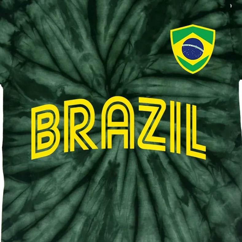 Retro Style Brazil Soccer Team Brasil Football Fans Brazil World Cup 2022 Tie-Dye T-Shirt