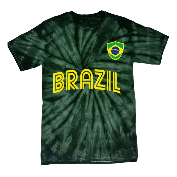 Retro Style Brazil Soccer Team Brasil Football Fans Brazil World Cup 2022 Tie-Dye T-Shirt