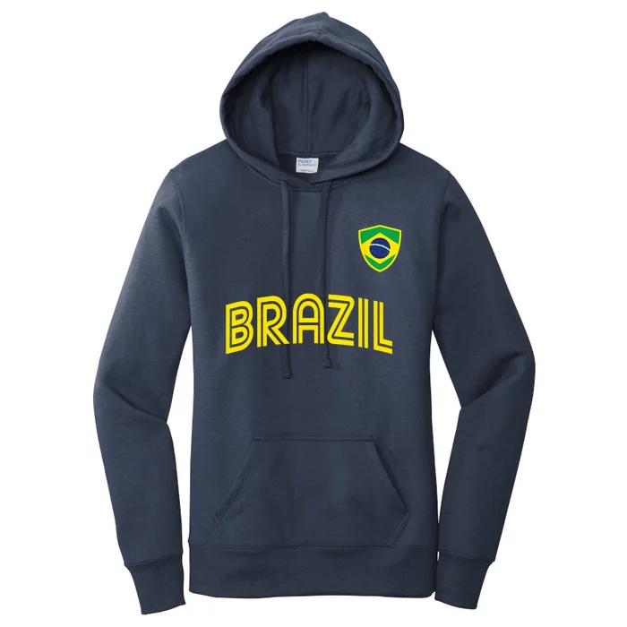 Retro Style Brazil Soccer Team Brasil Football Fans Brazil World Cup 2022 Women's Pullover Hoodie