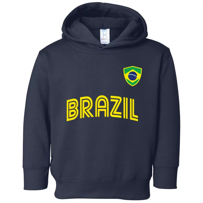 Retro Style Brazil Soccer Team Brasil Football Fans Brazil World Cup 2022 Toddler Hoodie