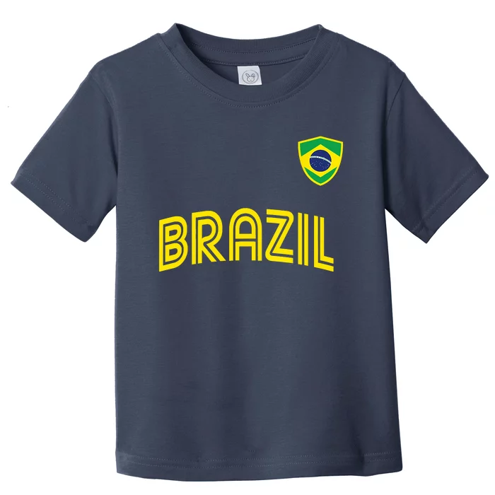 Retro Style Brazil Soccer Team Brasil Football Fans Brazil World Cup 2022 Toddler T-Shirt