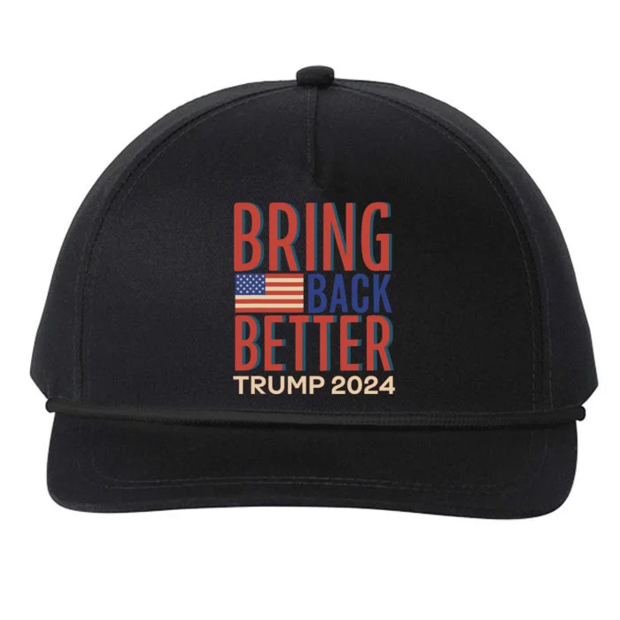 Retro Style Bring Back Better Trump 2024 Snapback Five-Panel Rope Hat