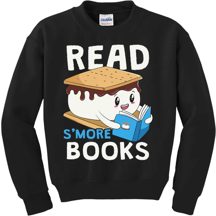 Read Smore Books Camping Bookworm Boy Cute Librarian Smores Kids Sweatshirt