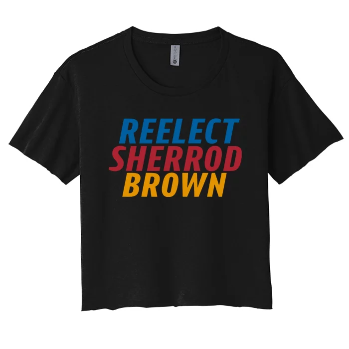 Reelect Sherrod Brown Women's Crop Top Tee