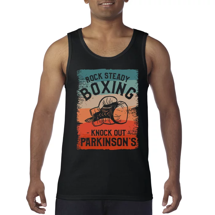 Rock Steady Boxing Knock Out ParkinsonS Awareness Tank Top