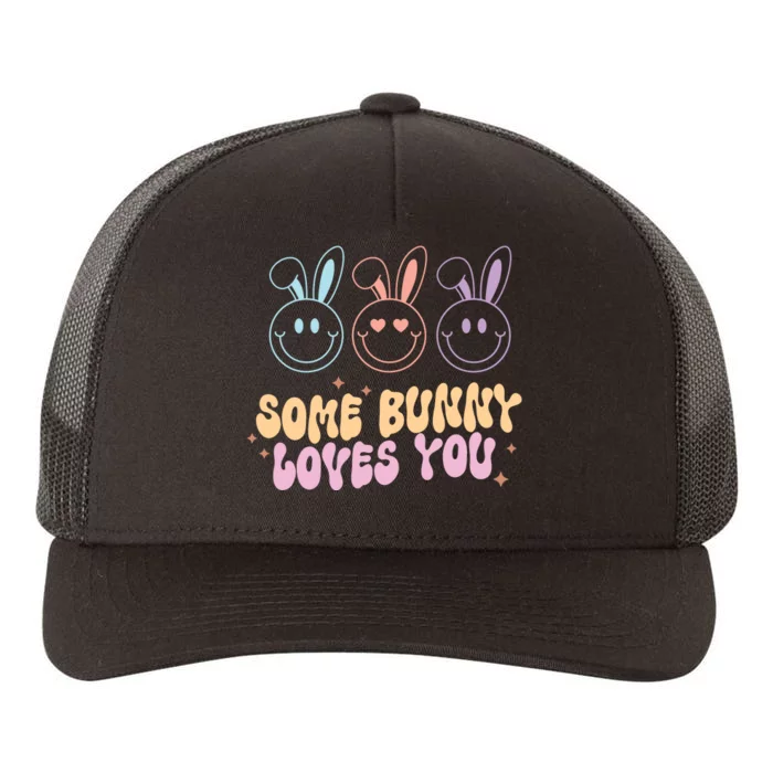 Retro Some Bunny Loves You Easter Day Yupoong Adult 5-Panel Trucker Hat