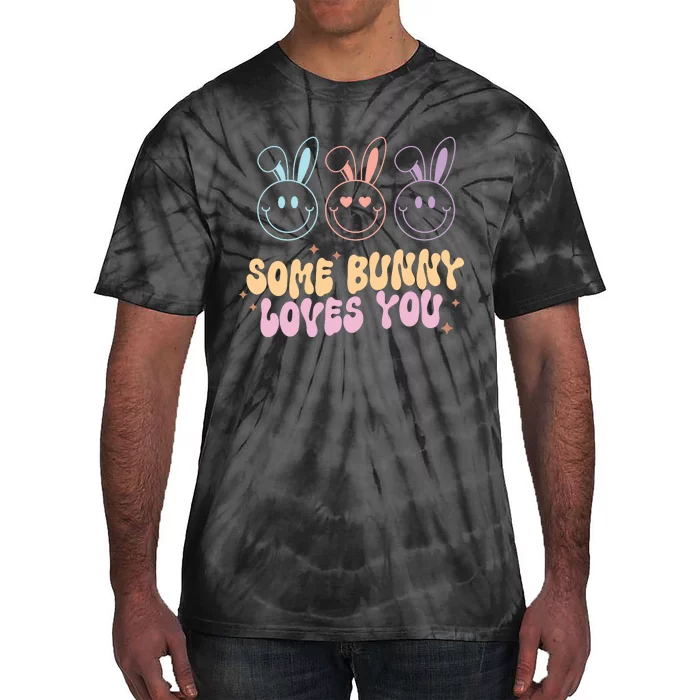 Retro Some Bunny Loves You Easter Day Tie-Dye T-Shirt