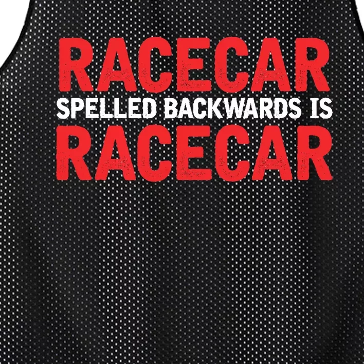 Racecar Spelled Backwards Car Drag Racing Lover Design Mesh Reversible Basketball Jersey Tank