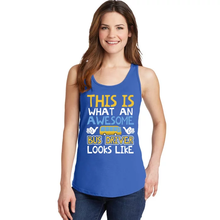 Retro School Bus Driver Graphic Gift School Bus Design Gift Ladies Essential Tank