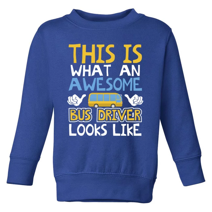 Retro School Bus Driver Graphic Gift School Bus Design Gift Toddler Sweatshirt