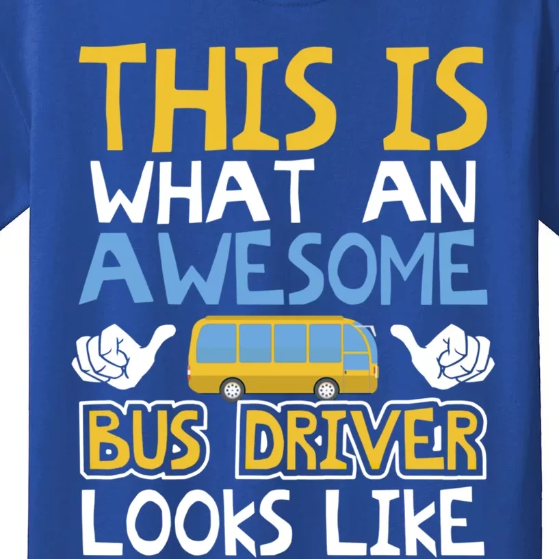 Retro School Bus Driver Graphic Gift School Bus Design Gift Kids T-Shirt