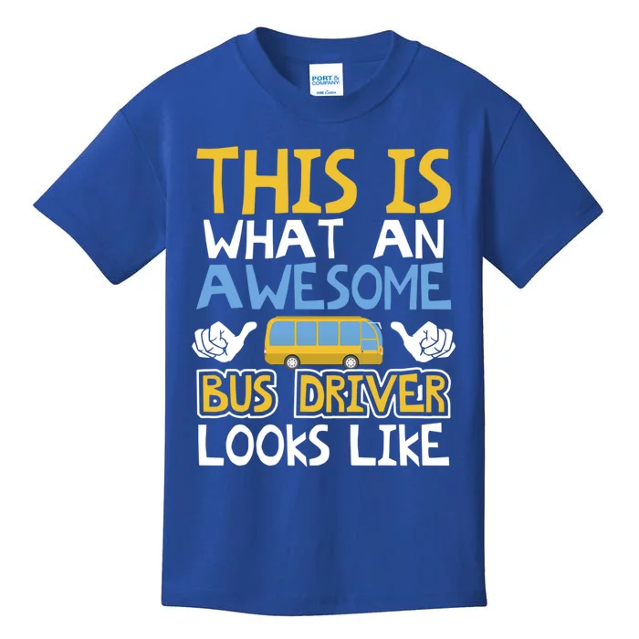 Retro School Bus Driver Graphic Gift School Bus Design Gift Kids T-Shirt