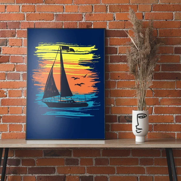 Retro Sail Boat Sailing Graphic Poster