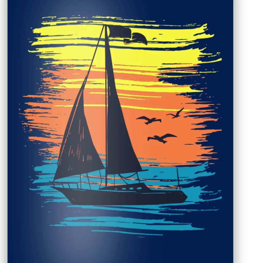 Retro Sail Boat Sailing Graphic Poster