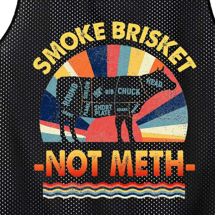 Retro Smoke Brisket Not Mesh For A Smoke Brisket Not Meth Mesh Reversible Basketball Jersey Tank