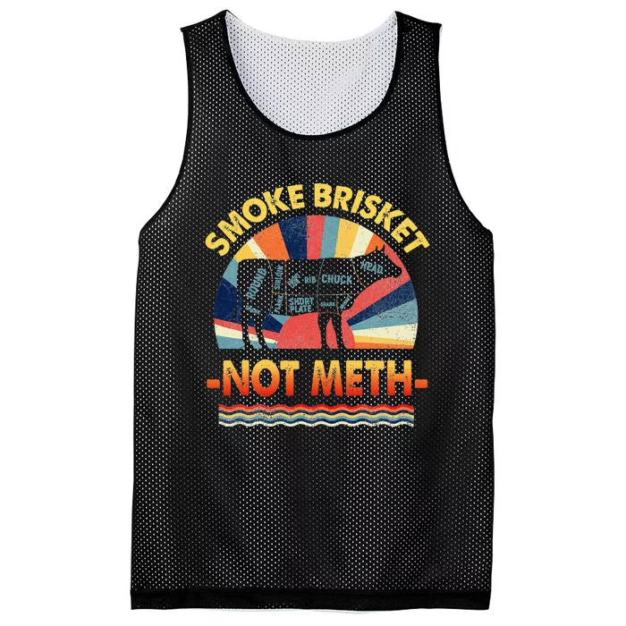 Retro Smoke Brisket Not Mesh For A Smoke Brisket Not Meth Mesh Reversible Basketball Jersey Tank