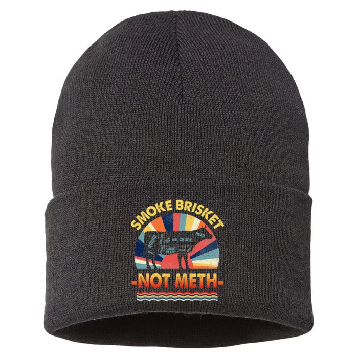 Retro Smoke Brisket Not Mesh For A Smoke Brisket Not Meth Sustainable Knit Beanie