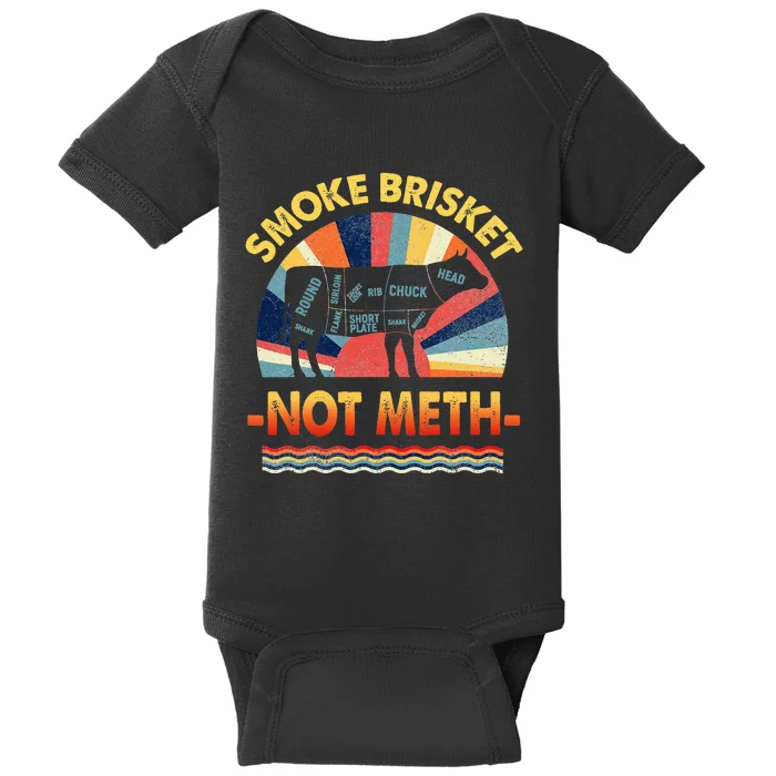 Retro Smoke Brisket Not Mesh For A Smoke Brisket Not Meth Baby Bodysuit