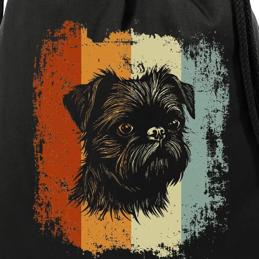 Retro Style Brussels Griffon Dog Drawstring Bag