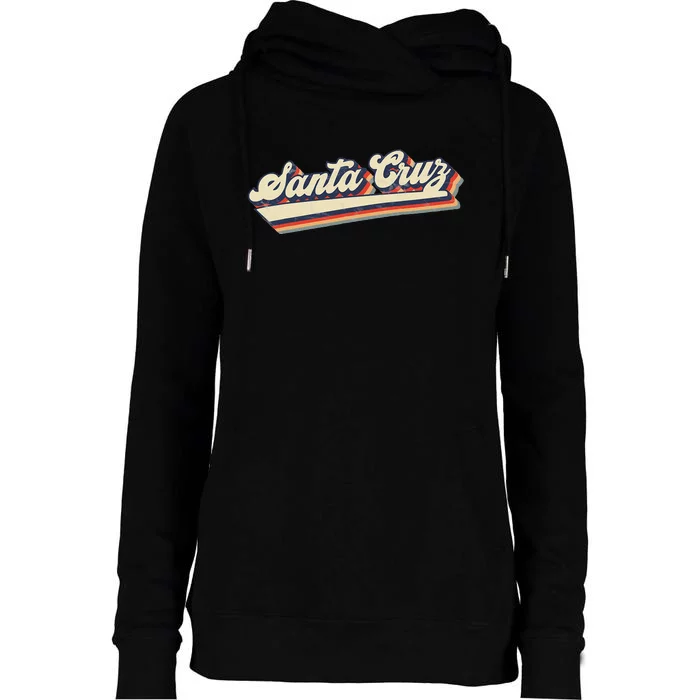 Retro Santa Cruz California Saying Surfer Womens Funnel Neck Pullover Hood