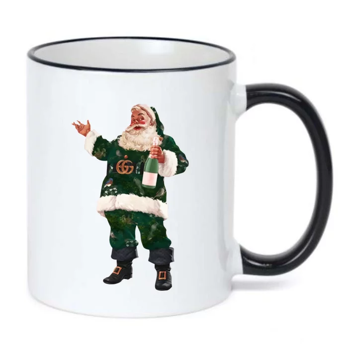 Retro Santa Claus Champagne Christmas Ing Party Xmas Gift Black Color Changing Mug