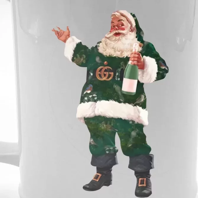 Retro Santa Claus Champagne Christmas Ing Party Xmas Gift Front & Back Beer Stein