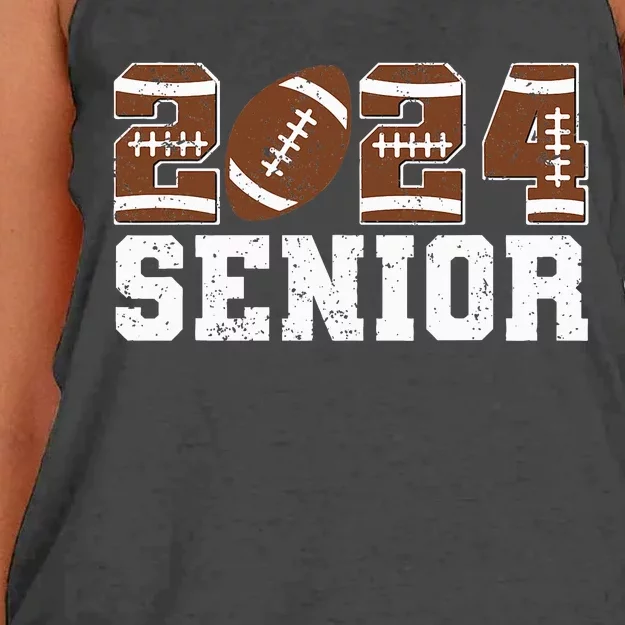 Retro Senior Class Of 2024 Football Player Graduation Gifts Women's Knotted Racerback Tank