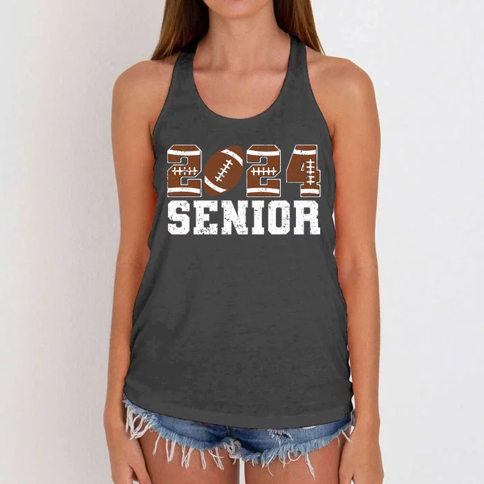 Retro Senior Class Of 2024 Football Player Graduation Gifts Women's Knotted Racerback Tank