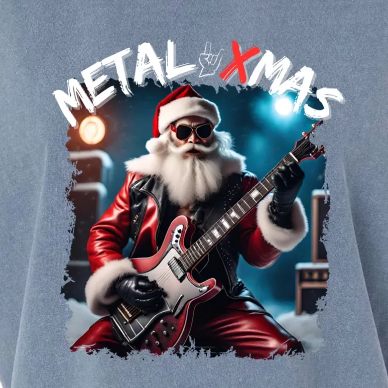 Rocker Santa Claus Merry Xmas Playing Rock Guitar Gift Garment-Dyed Women's Muscle Tee