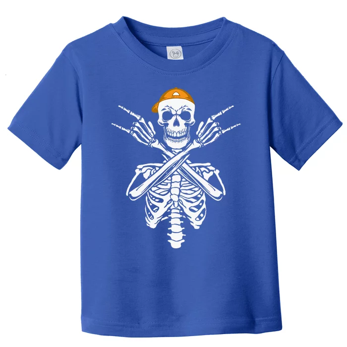 Rocker Skeleton Cap Skater Halloween Hand Rock Toddler T-Shirt