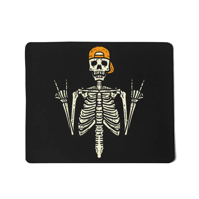 Rocker Skeleton Cap Skater Cool Halloween Punk Rock Mousepad