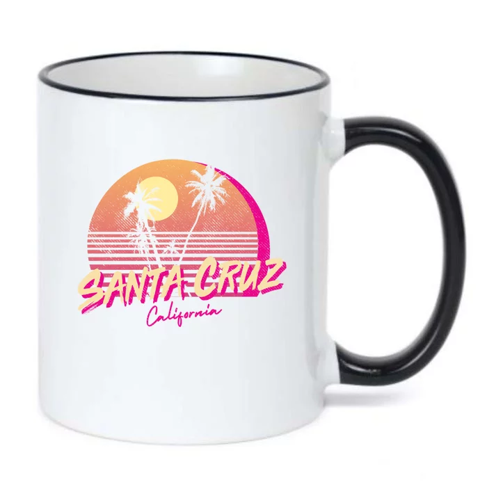 Retro Santa Cruz California Beach Sunset Gift Black Color Changing Mug