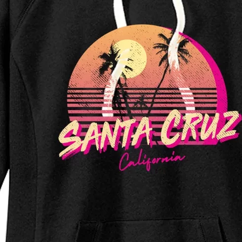 Retro Santa Cruz California Beach Sunset Gift Women's Fleece Hoodie