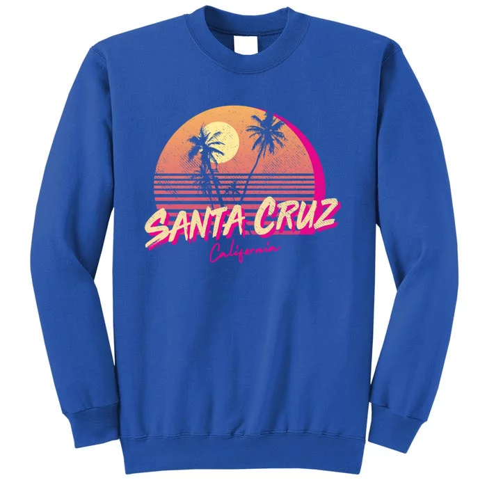 Retro Santa Cruz California Beach Sunset Gift Tall Sweatshirt