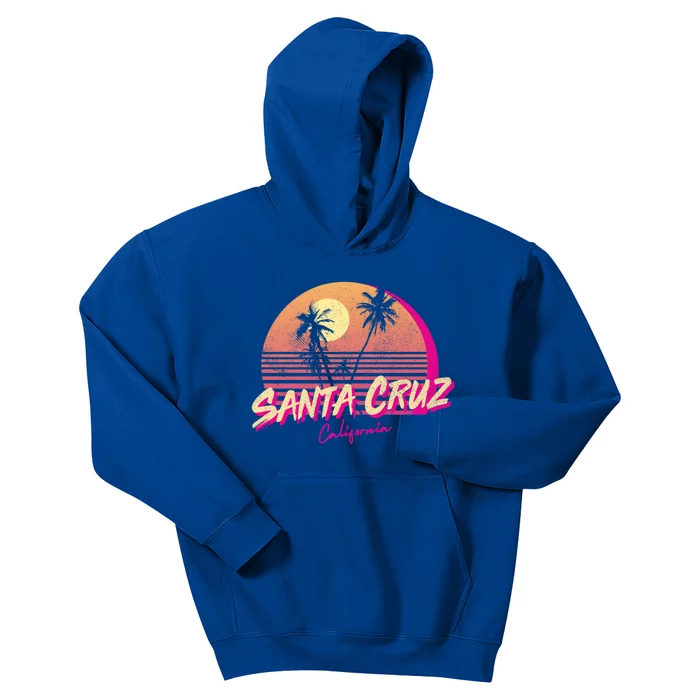 Retro Santa Cruz California Beach Sunset Gift Kids Hoodie