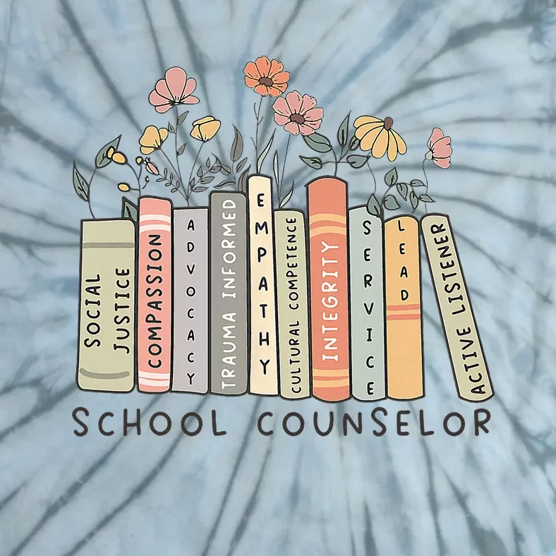 Retro School Counselor Therapist Mental Health Advocate Tie-Dye T-Shirt