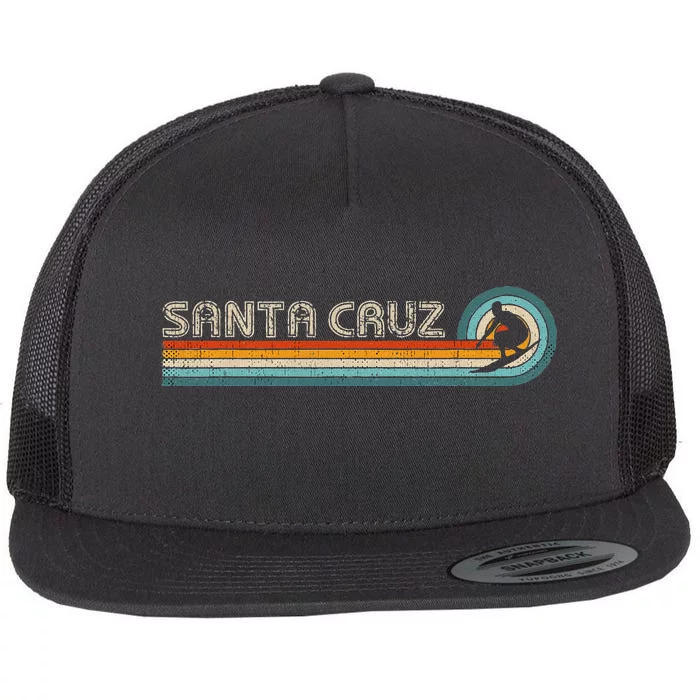 Retro Santa Cruz California Surfing Santa Cruz Flat Bill Trucker Hat