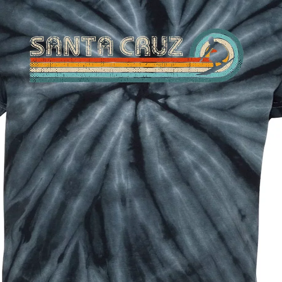 Retro Santa Cruz California Surfing Santa Cruz Kids Tie-Dye T-Shirt