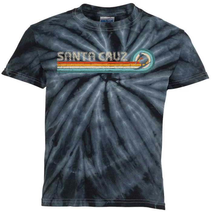 Retro Santa Cruz California Surfing Santa Cruz Kids Tie-Dye T-Shirt