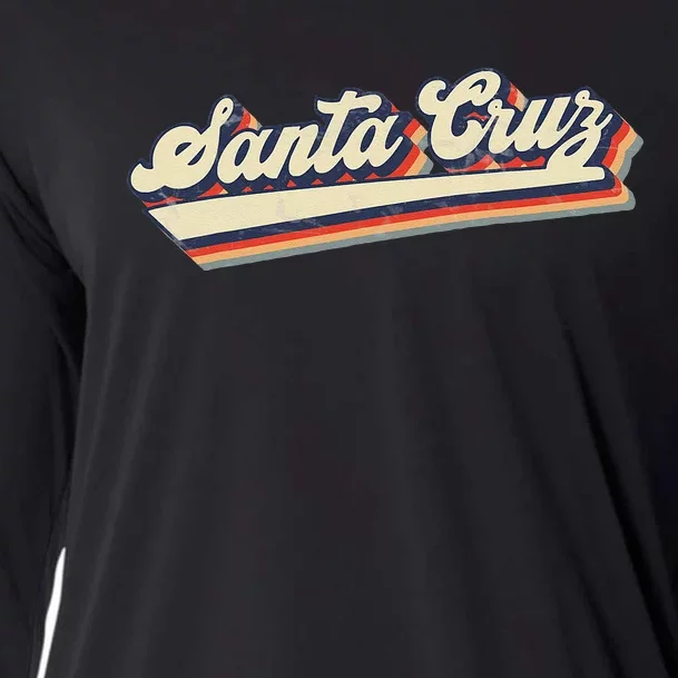 Retro Santa Cruz California Saying Surfer Cooling Performance Long Sleeve Crew